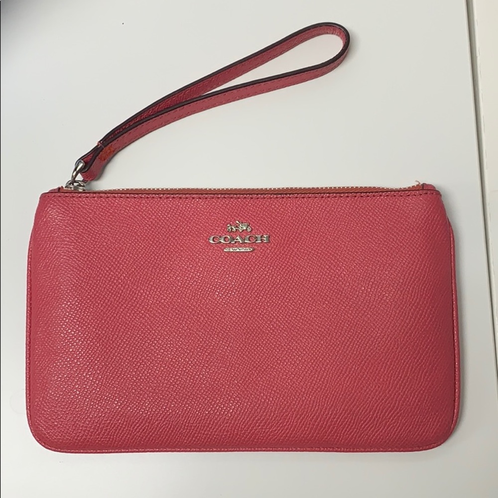 Coach wristlet red pink color